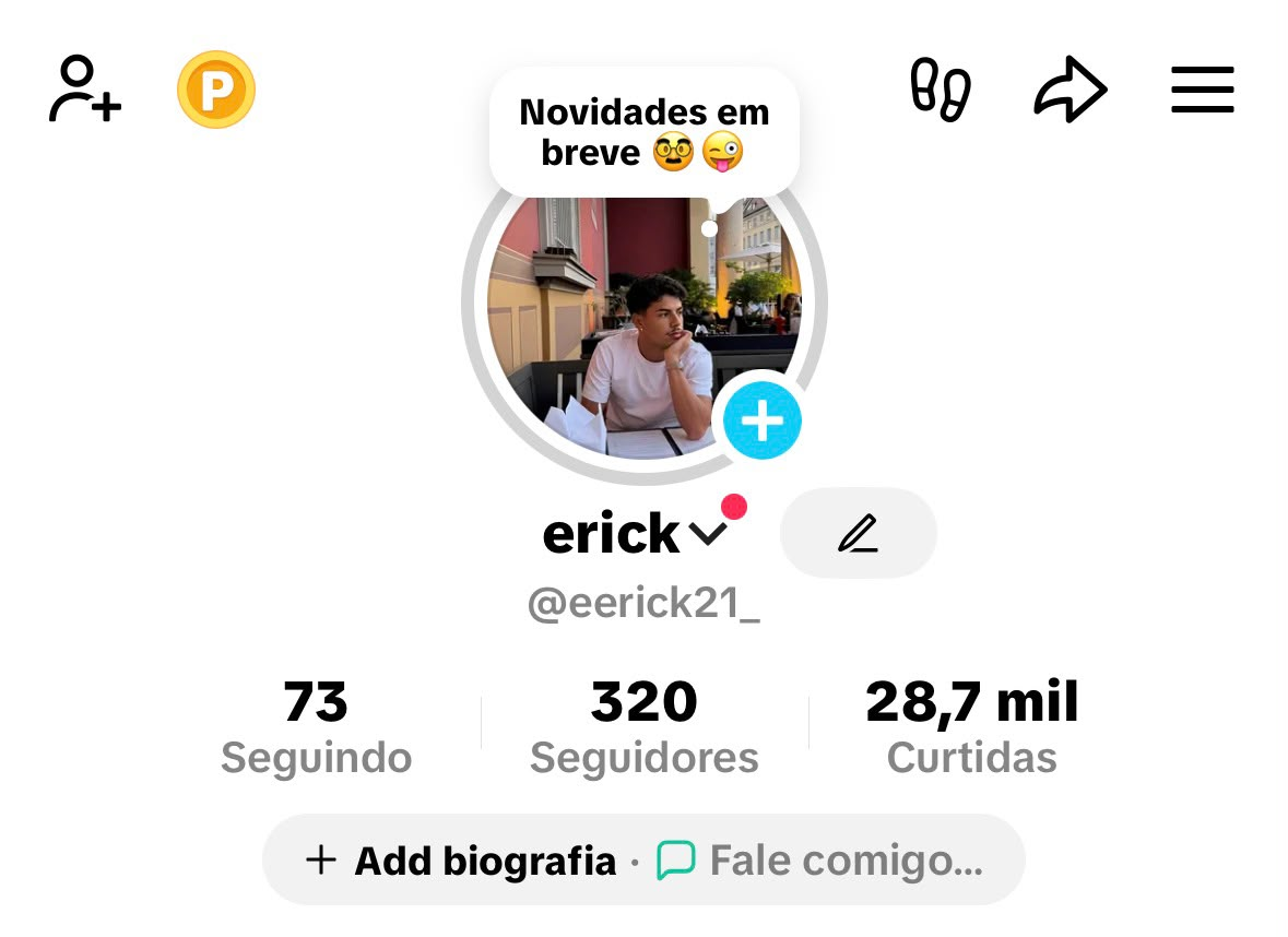 Print real do perfil com 320 mil seguidores e 28,7 milhões de curtidas
